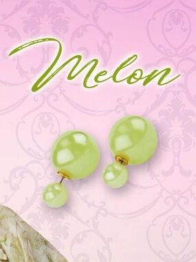 Park Lane MELON Earrings Double Studs Genuine JADE Hypoallergenic Posts NWT